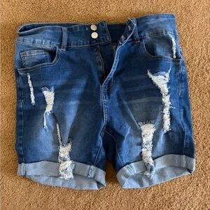 Distressed Denim Shorts